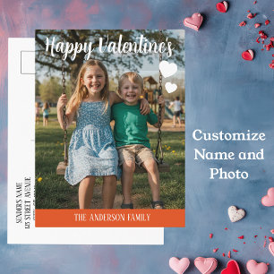 Personalized Valentines Day Photo Postcard