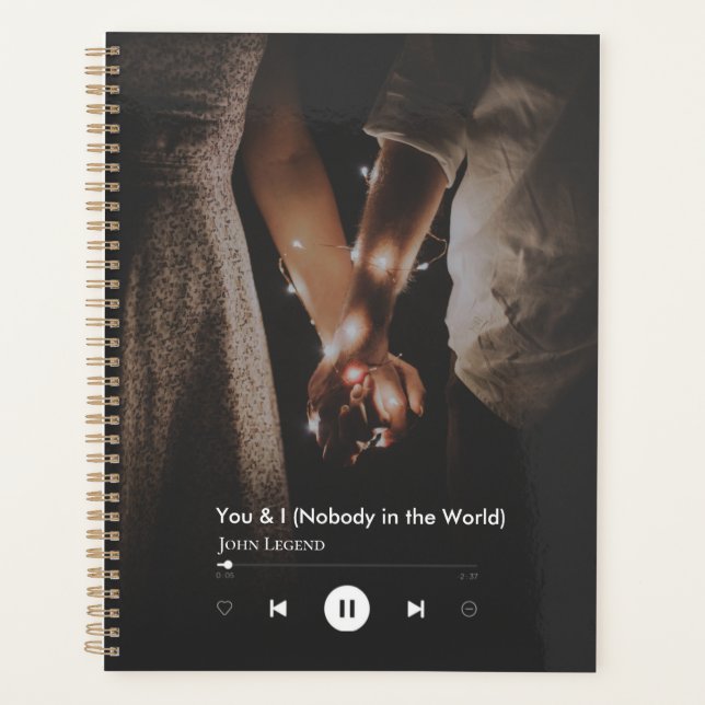  Personalized Valentine's Day Song Couple Photo  Planner (Front)