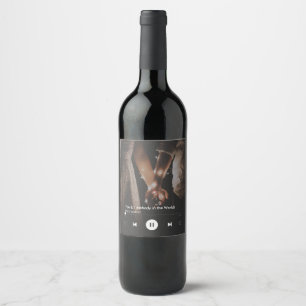 Personalized Valentine's Day Song Couple Photo Wine Label
