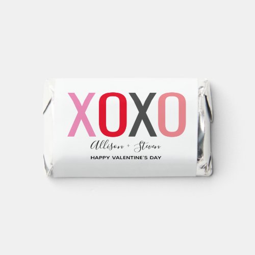 Personalized Valentines Day XOXO White Red Pink Hersheys Miniatures