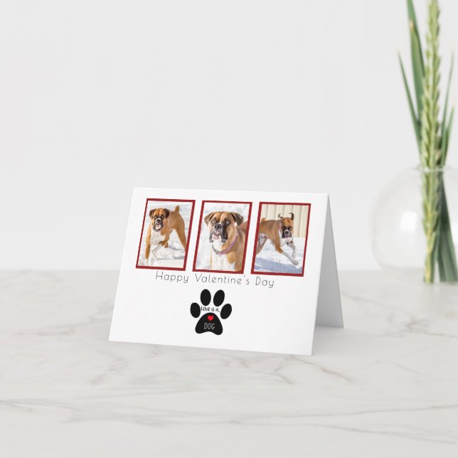 Personalized Valentines - Love is a Dog Card (Front)