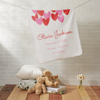 Personalized valentines newborn blanket