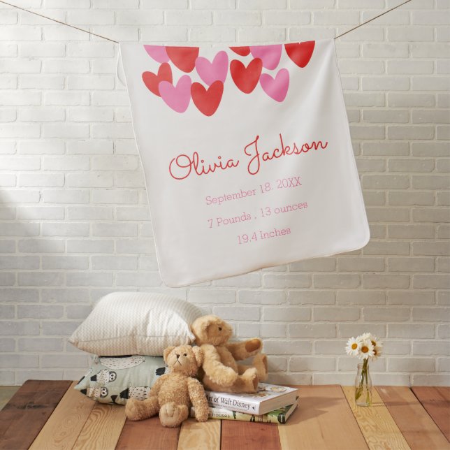 Personalized valentines newborn blanket  (In Situ)