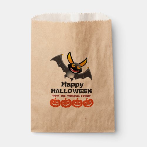 Personalized Vampire Bat  Pumpkins Halloween Favor Bag