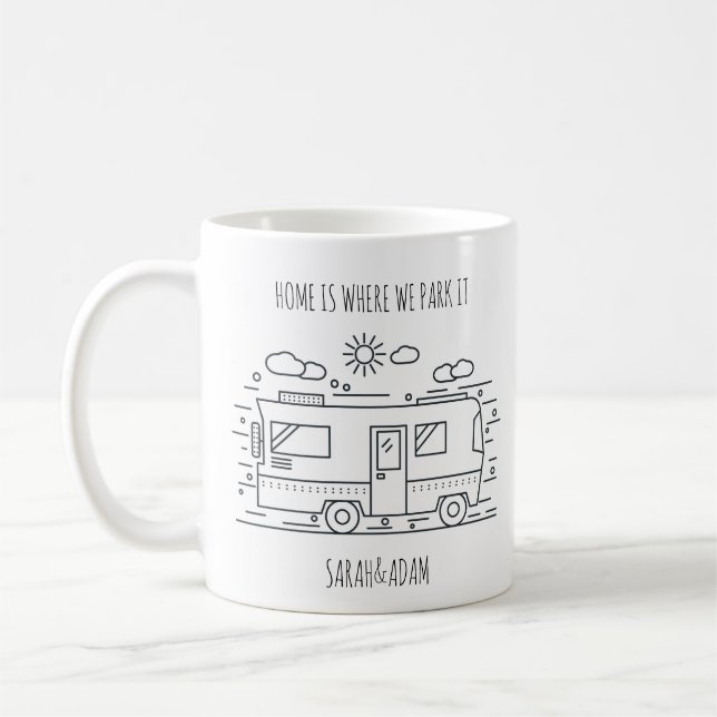 Personalized Van Life, Camper Van Couples Mug (Left)