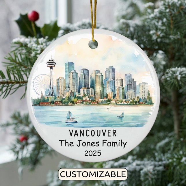 Personalized Vancouver Ornament, Canada Ceramic Ornament (Creator Uploaded)