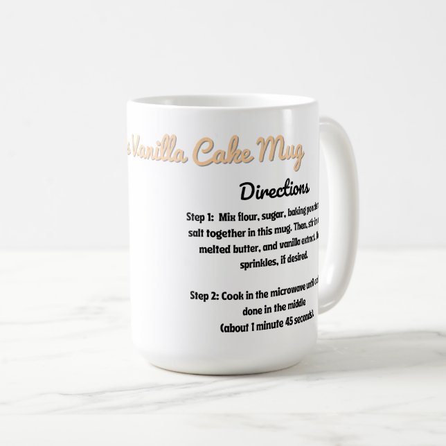 Personalized Vanilla Cake Recipe Mug (Front Right)