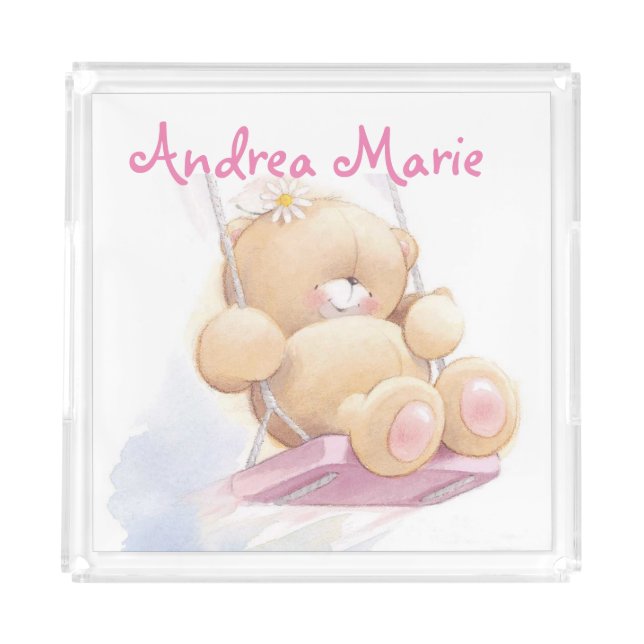 Personalized Vanity Tray/Teddy Bear Acrylic Tray (Front)