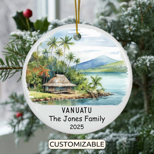 Personalized Vanuatu Ornament, Oceania Ceramic Ornament (Creator Uploaded)