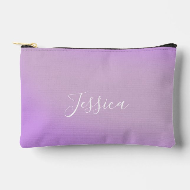 Personalized variegated pink accessory pouch (Front)