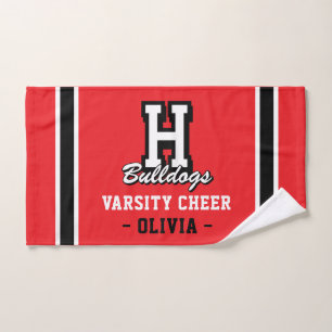 Personalized Varsity Cheer Towel, Custom Team Gift Hand Towel