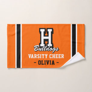 Personalized Varsity Cheer Towel, Custom Team Gift Hand Towel
