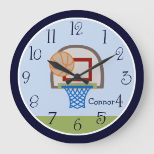 Personalized Varsity Sports Basketball Kids Clock
