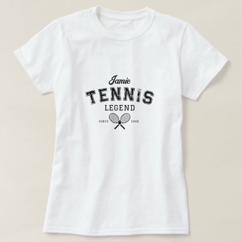 Personalized Varsity Style Tennis Legend T_Shirt