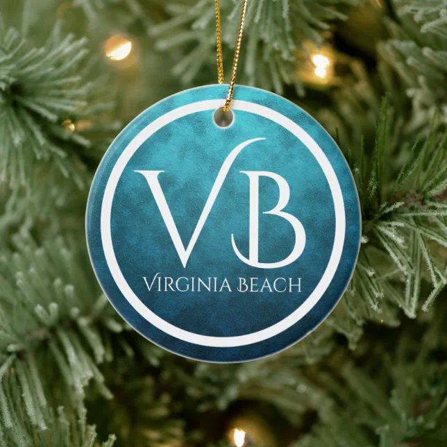 Personalized VB Virginia Beach Christmas Tree Ceramic Ornament Zazzle