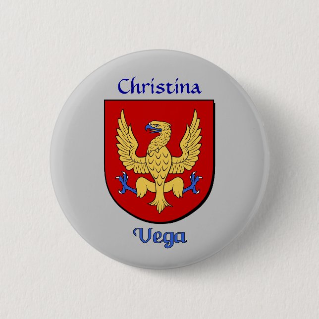 Personalized Vega Historical Shield Button (Front)