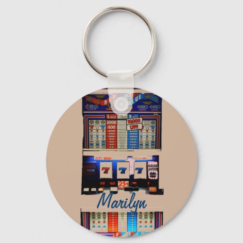 Personalized Vegas Style Slot Machine Keychain