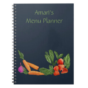 Personalized Vegetable Garden notebook blue