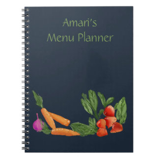 Personalized Vegetable Garden notebook blue