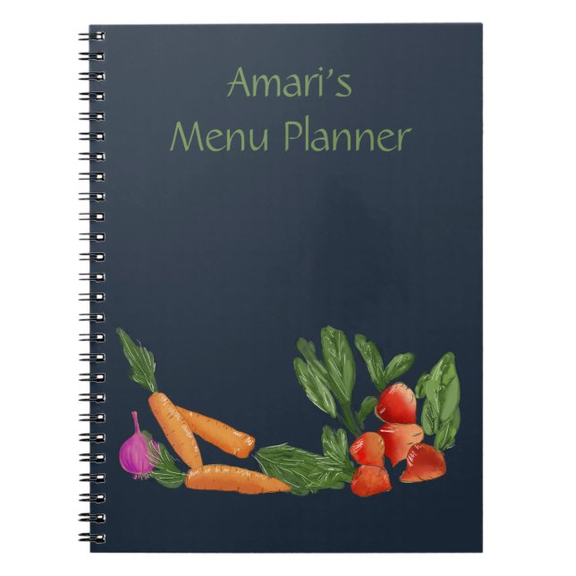 Personalized Vegetable Garden notebook blue (Front)
