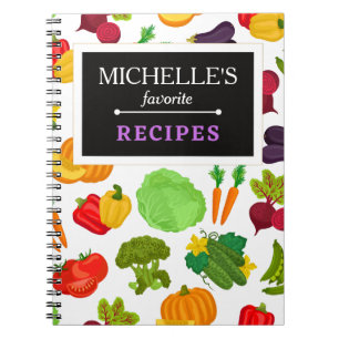 Personalized Vegetables Seamless Vegan Pattern Notebook