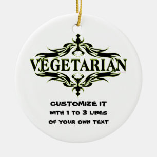 Personalized Vegetarian Ceramic Ornament