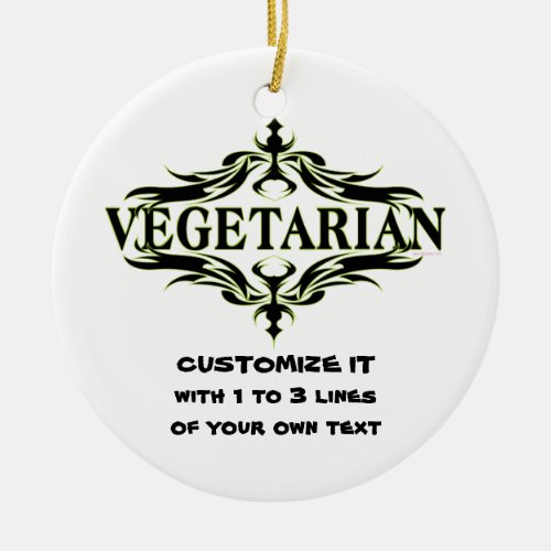 Personalized Vegetarian Ceramic Ornament