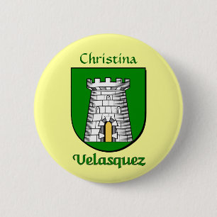 Personalized Velasquez Historical Shield Button