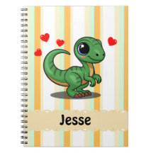 Personalized Velociraptor Dinosaur Notebook