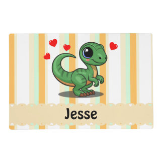 Personalized Velociraptor Dinosaur Placemat