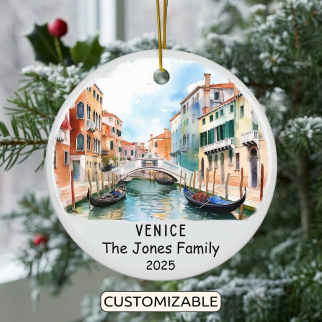 Personalized Venice Ornament, Italy Ceramic Ornament (Creator Uploaded)