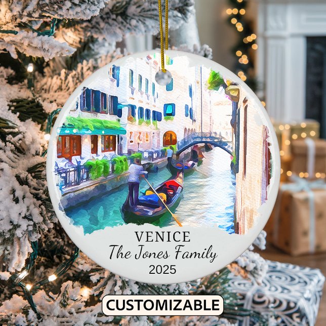 Personalized Venice Ornament, Italy Gift Ceramic Ornament (Creator Uploaded)