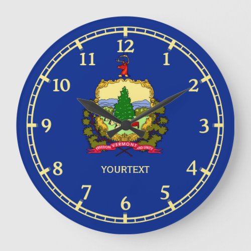 Personalized Vermont State Flag Design on a Large Clock