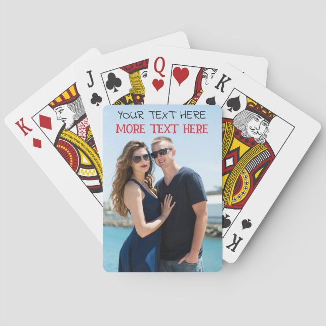 Personalized Vertical Photo Poker Cards with Elega (Back)