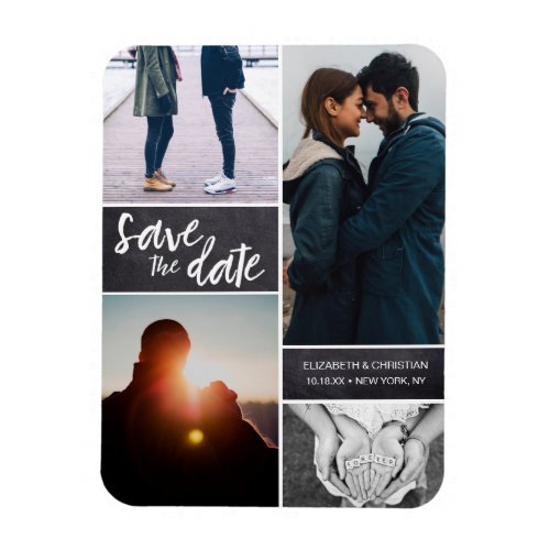 Personalized Vertical Script Save the Date Photo Magnet