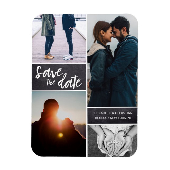 Personalized, Vertical Script Save the Date Photo Magnet (Vertical)