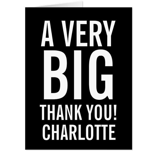 Personalized Very Big Thank You Card (Front)