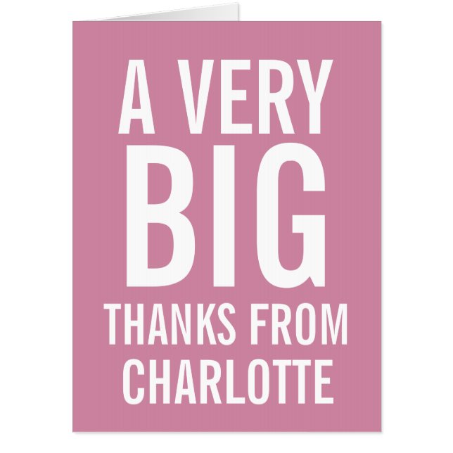 Personalized Very Big Thanks Card (Front)
