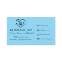 Personalized Vet Clinic Card with Pet Heart Logo