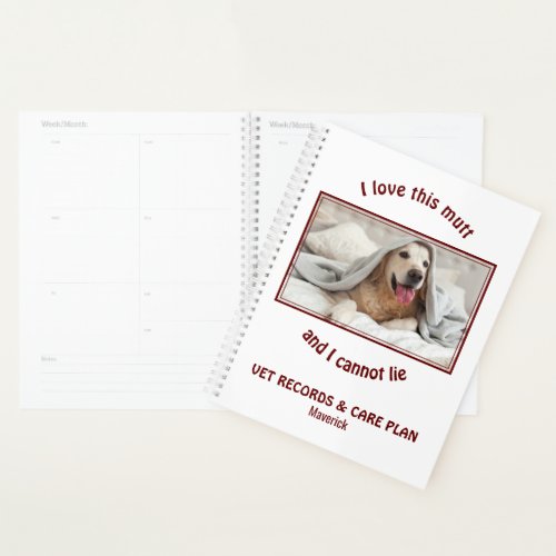 Personalized VET RECORDS  CARE PLAN  Add Photo Planner