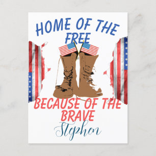 Personalized veteran day honoring quote postcard