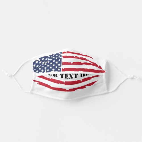 Personalized Veteran Distressed American Flag Adult Cloth Face Mask