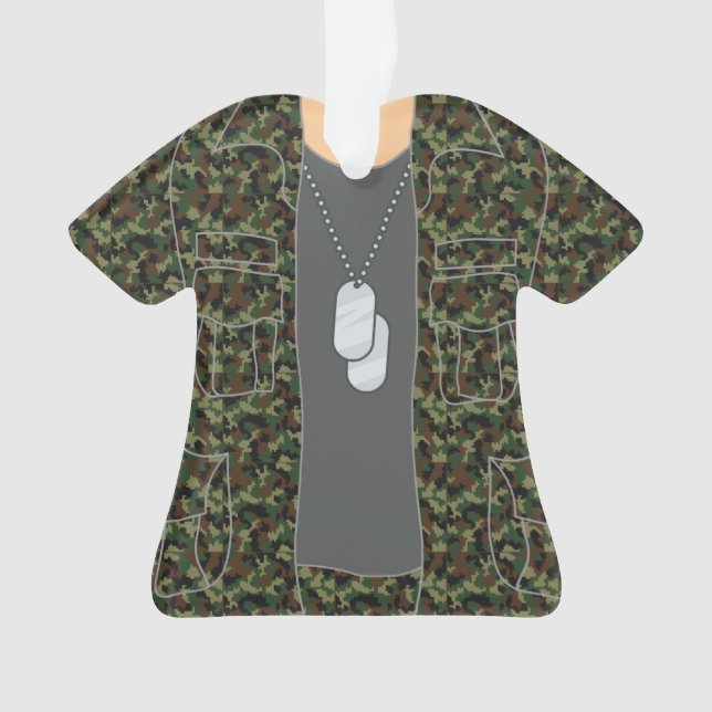 Personalized Veteran Soldier Christmas Ornament (Front)