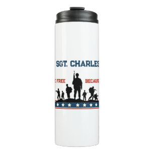 Personalized Veterans Day Custom Name Military Thermal Tumbler
