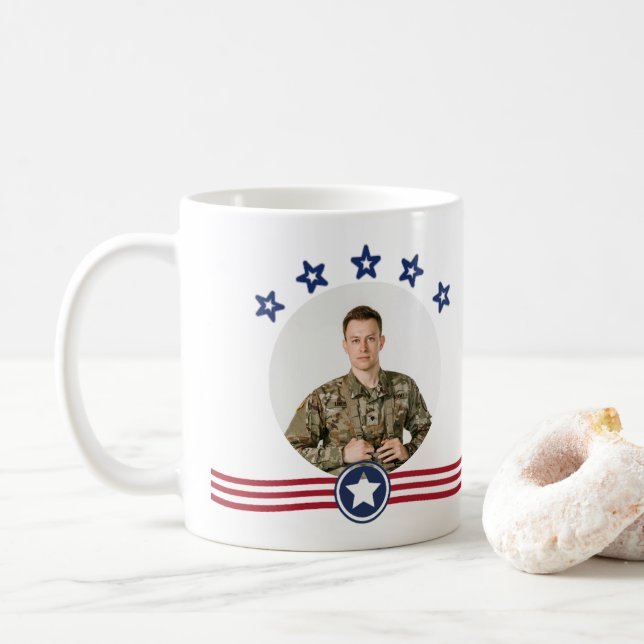 Personalized Veterans Day Mug Custom Name Military (With Donut)