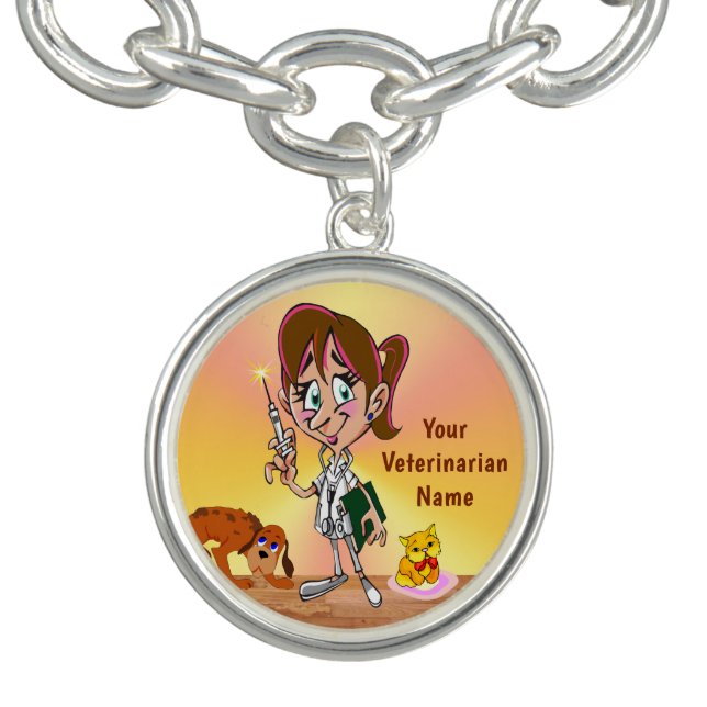 Personalized Veterinarian Charm Bracelet or Charm (Design)