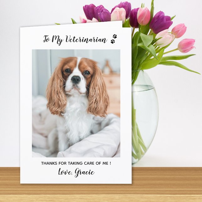 Personalized Veterinarian Pet Care Pet Photo Thank You Card (Creator Uploaded)