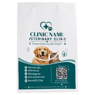 Personalized Veterinary Clinic Paper Bag