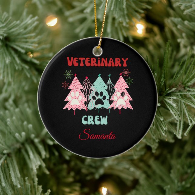 Personalized veterinary crew Christmas ornament  (Tree)