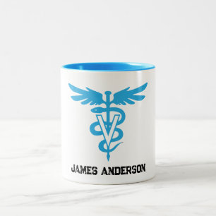 Personalized Veterinary Medicine Symbol Two-Tone Coffee Mug